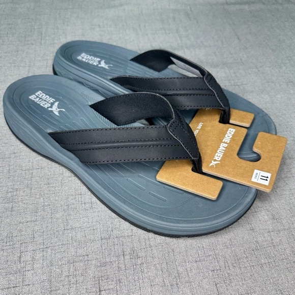 Mens Break Point 2 Flip Flops Black Sandals Comfortable Walking Summer Sz 11 NWT - Picture 9 of 10